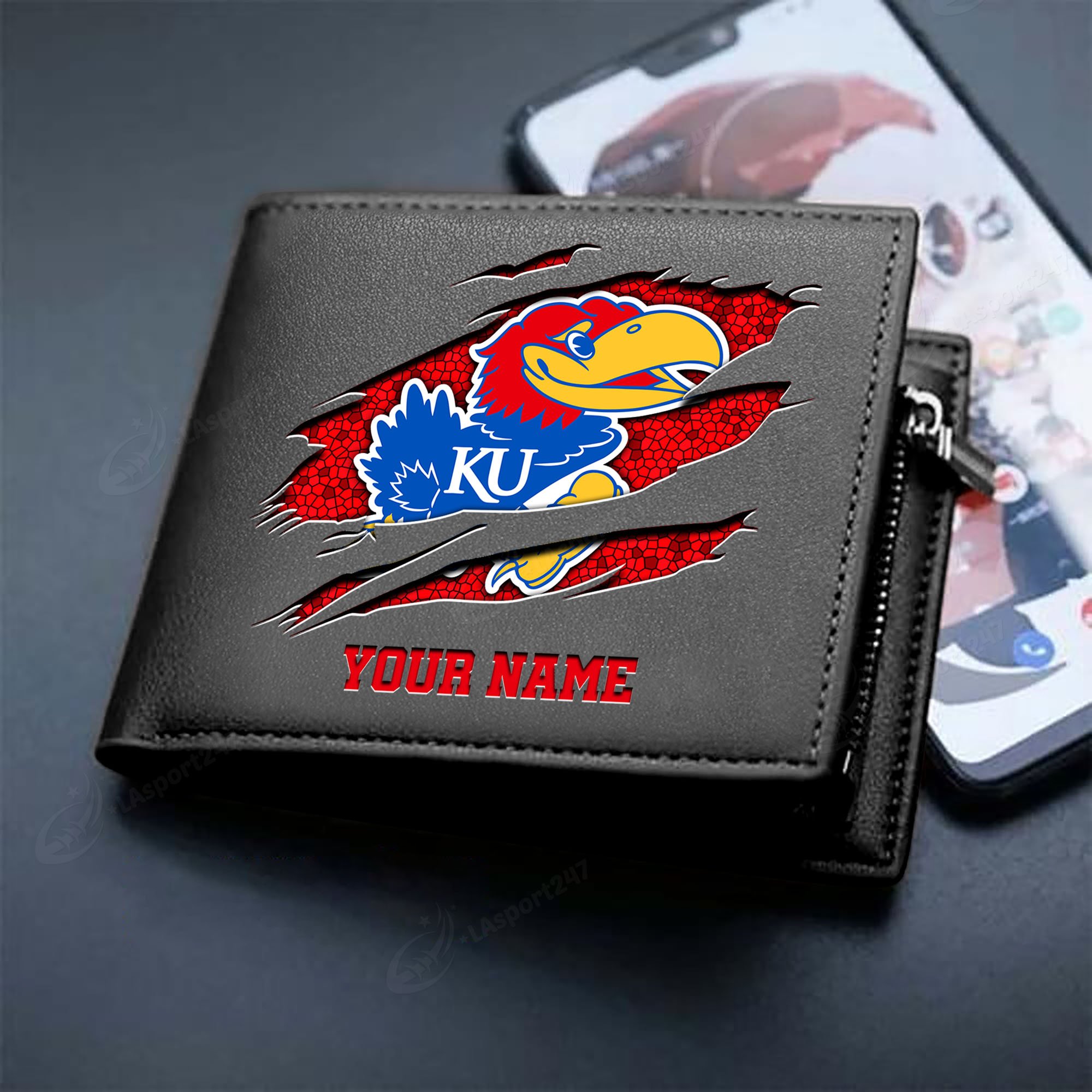 Sportswearmerch Kansas Jayhawks NCAA Men Wallet For Fan