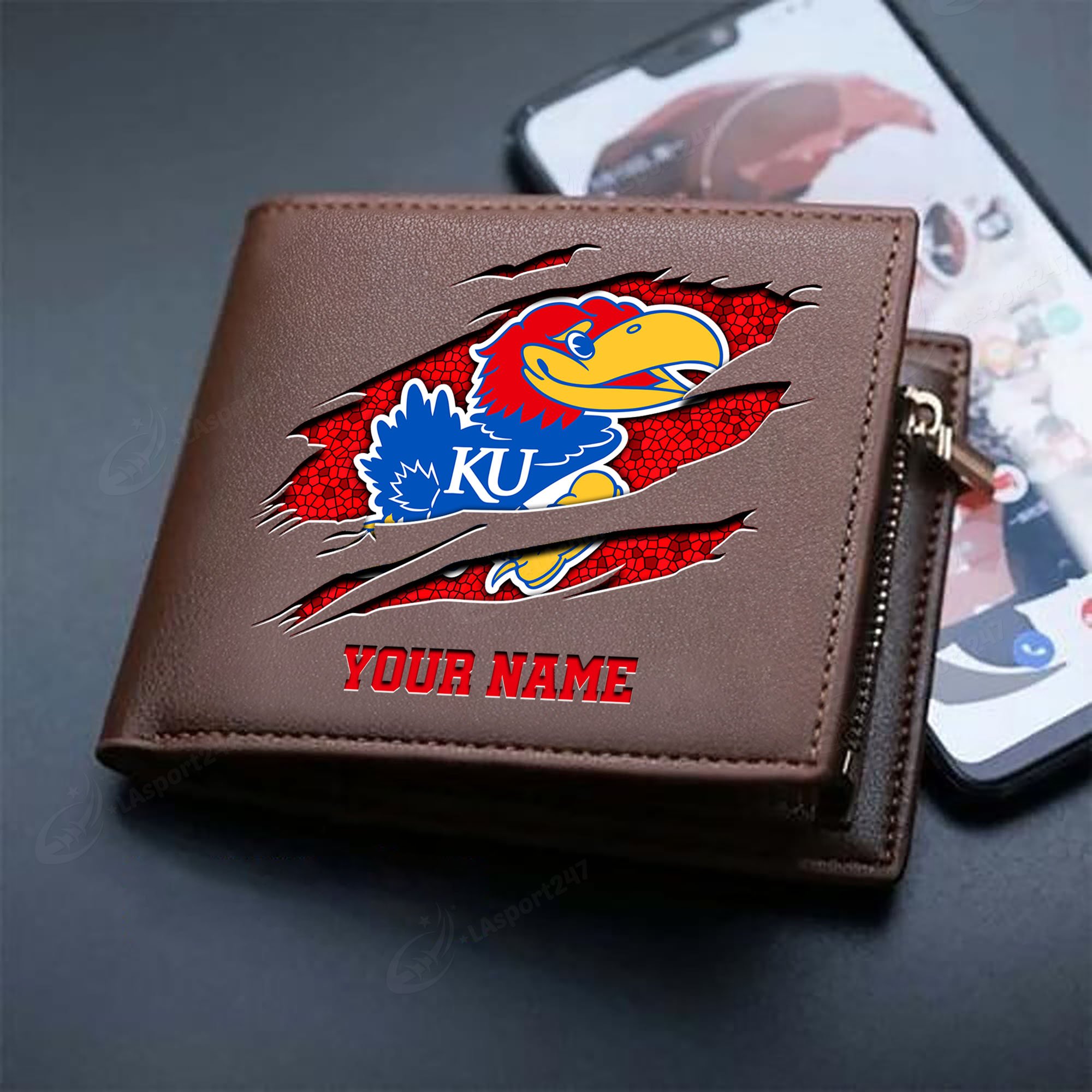 Sportswearmerch Kansas Jayhawks NCAA Men Wallet For Fan