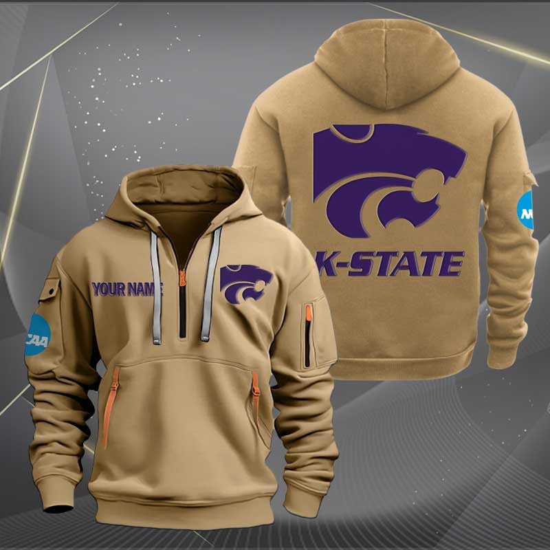 Sportswearmerch Kansas State Wildcats NCAA Half Zip Hoodie For Fan