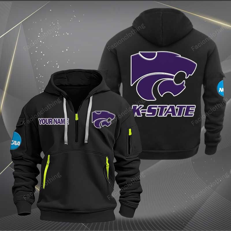 Sportswearmerch Kansas State Wildcats NCAA Half Zip Hoodie For Fan