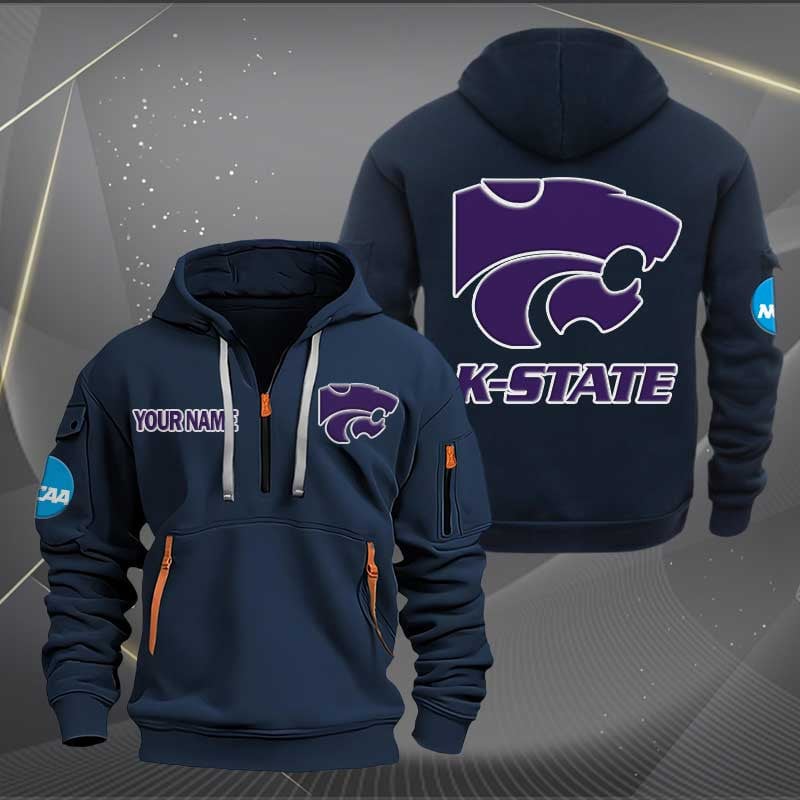Sportswearmerch Kansas State Wildcats NCAA Half Zip Hoodie For Fan