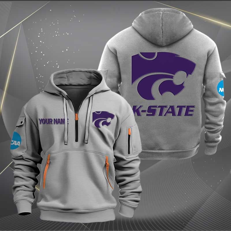 Sportswearmerch Kansas State Wildcats NCAA Half Zip Hoodie For Fan