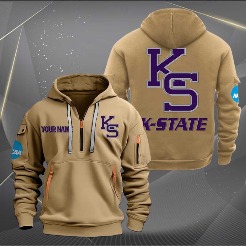 Sportswearmerch Kansas State Wildcats NCAA NCAA Half Zip Hoodie For Fan