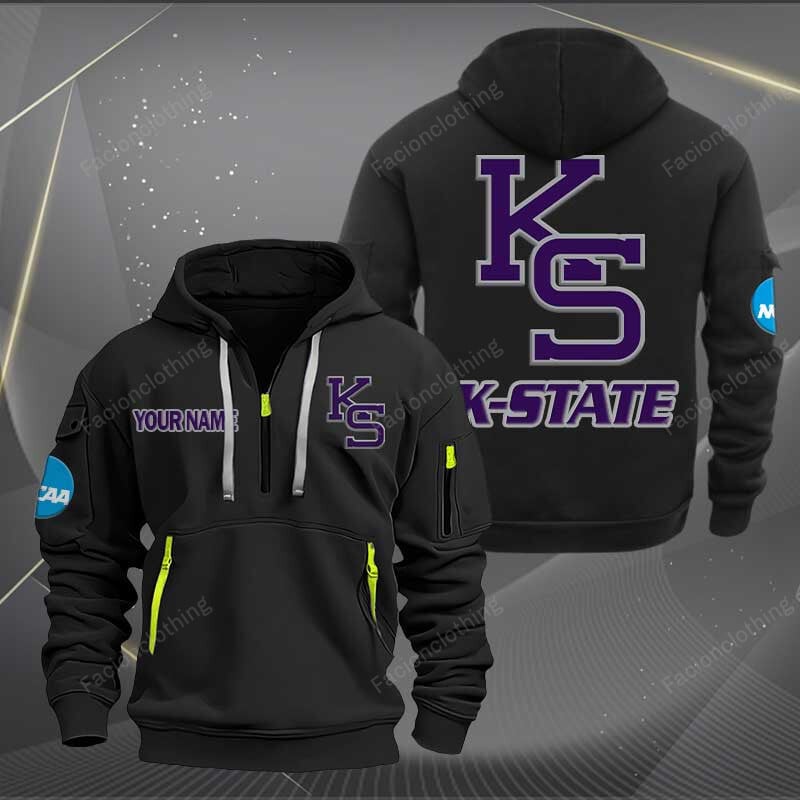 Sportswearmerch Kansas State Wildcats NCAA NCAA Half Zip Hoodie For Fan