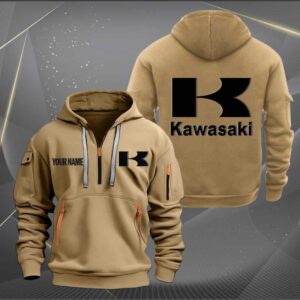 Sportswearmerch Kawasaki Motorcycle Half Zip Hoodie For Fan