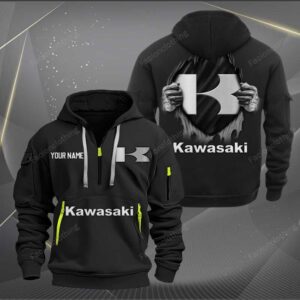 Sportswearmerch Kawasaki Motorcycle Half Zip Hoodie For Fan