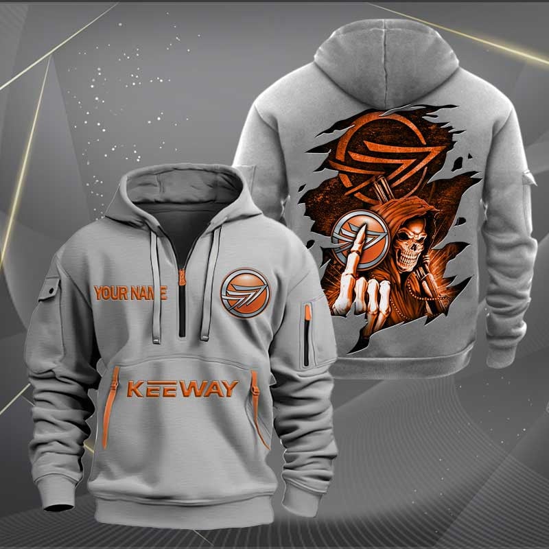 Sportswearmerch Keeway Motorcycle Personalized Half Zip Hoodie For Fan