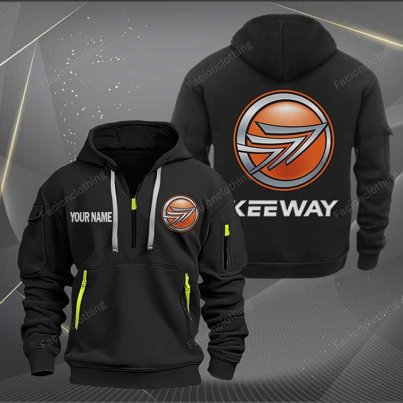 Sportswearmerch Keeway Motorcycles Personalized Half Zip Hoodie For Fan