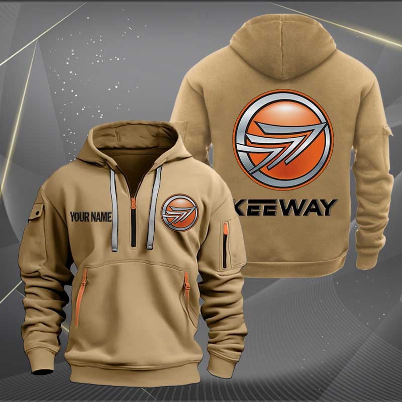 Sportswearmerch Keeway Motorcycles Personalized Half Zip Hoodie For Fan