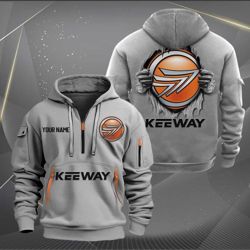 Sportswearmerch Keeway Motorcycles Personalized Half Zip Hoodie For Fan