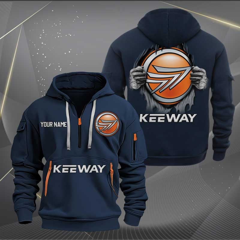 Sportswearmerch Keeway Motorcycles Personalized Half Zip Hoodie For Fan