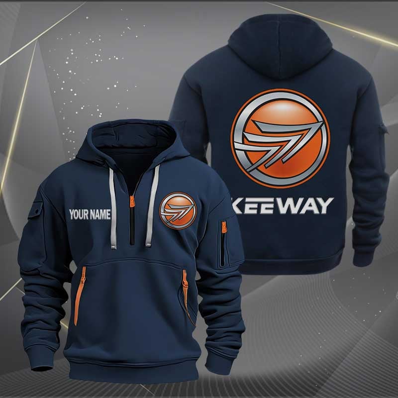 Sportswearmerch Keeway Motorcycles Personalized Half Zip Hoodie For Fan