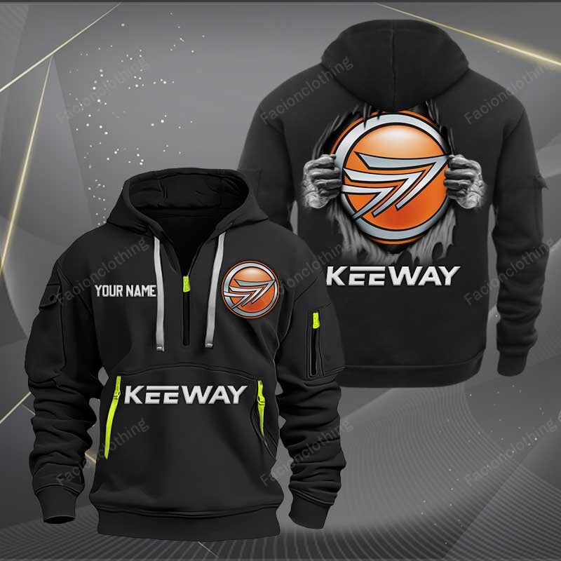 Sportswearmerch Keeway Motorcycles Personalized Half Zip Hoodie For Fan