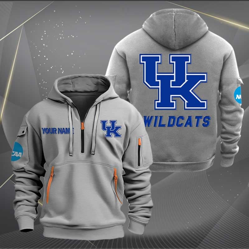 Sportswearmerch Kentucky Wildcats NCAA Half Zip Hoodie For Fan
