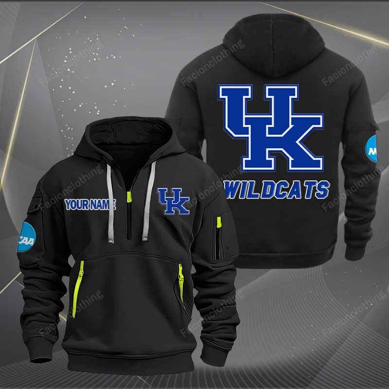 Sportswearmerch Kentucky Wildcats NCAA Half Zip Hoodie For Fan