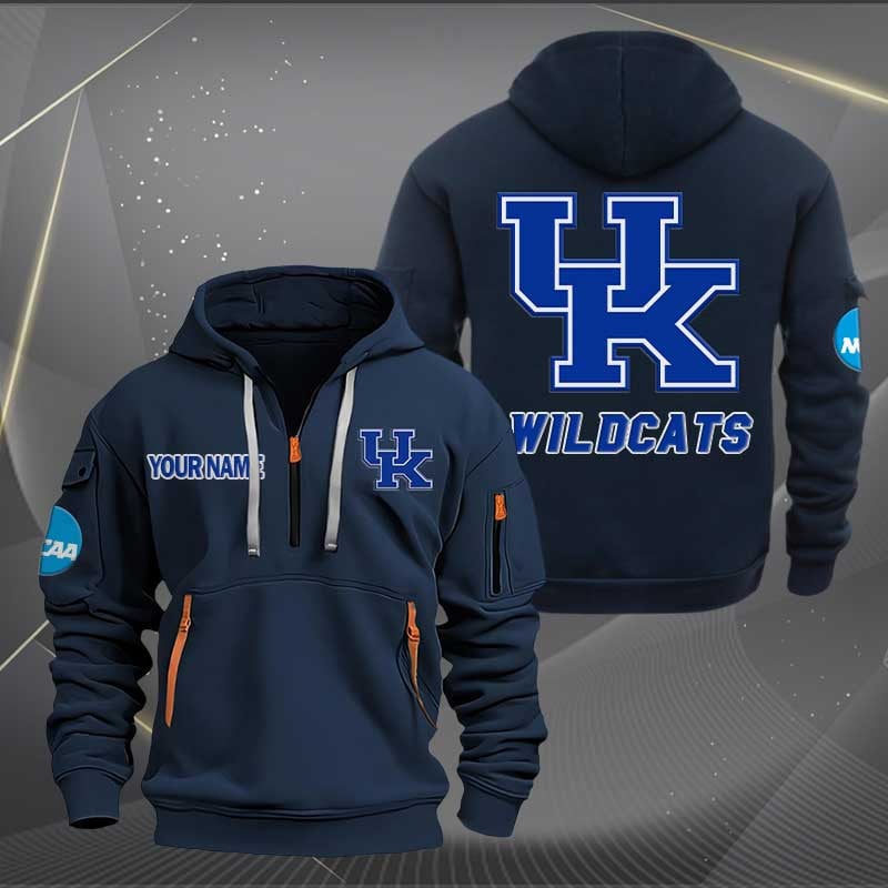 Sportswearmerch Kentucky Wildcats NCAA Half Zip Hoodie For Fan