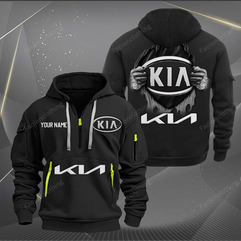 Sportswearmerch Kia Car Personalized Half Zip Hoodie For Fan