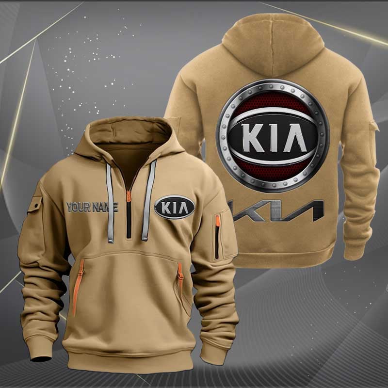 Sportswearmerch Kia Car Personalized Half Zip Hoodie For Fan