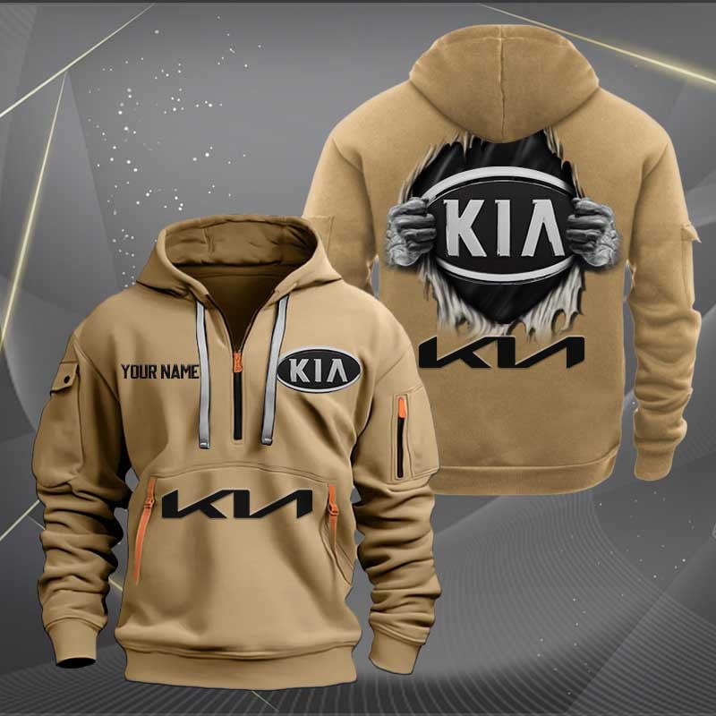 Sportswearmerch Kia Car Personalized Half Zip Hoodie For Fan