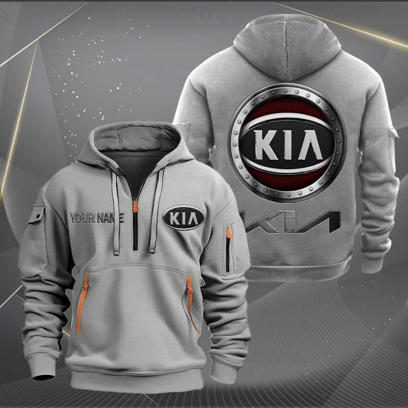 Sportswearmerch Kia Car Personalized Half Zip Hoodie For Fan