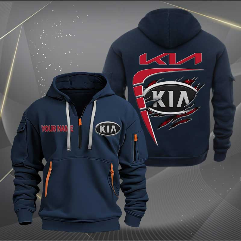 Sportswearmerch Kia Car Personalized Half Zip Hoodie For Fan