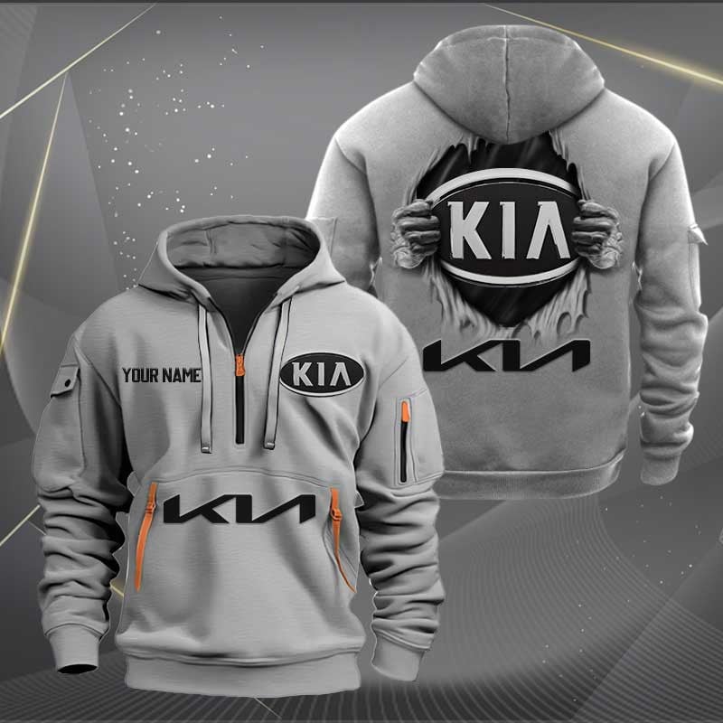 Sportswearmerch Kia Car Personalized Half Zip Hoodie For Fan