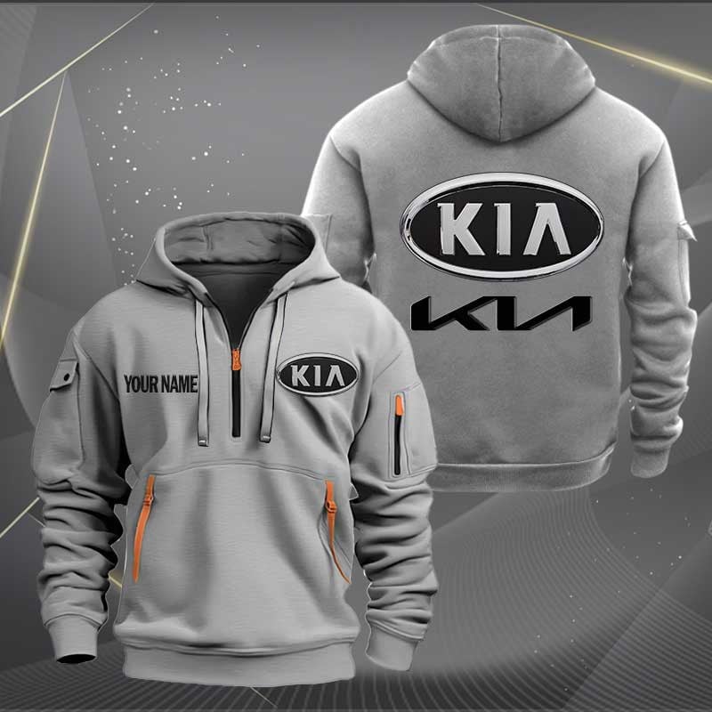 Sportswearmerch Kia Car Personalized Half Zip Hoodie For Fan