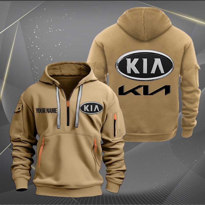 Sportswearmerch Kia Car Personalized Half Zip Hoodie For Fan