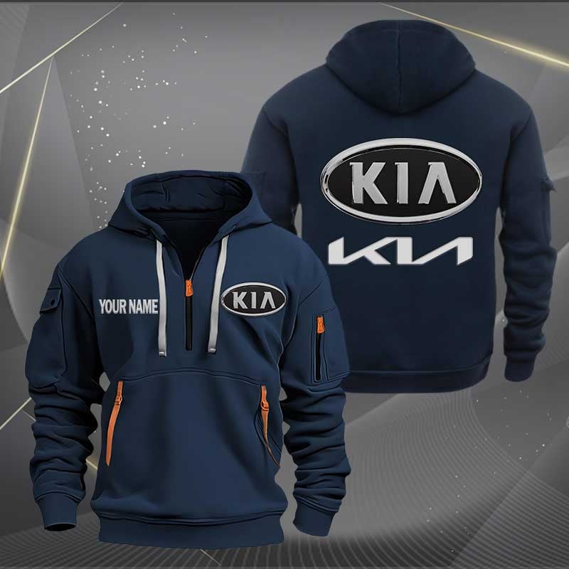 Sportswearmerch Kia Car Personalized Half Zip Hoodie For Fan