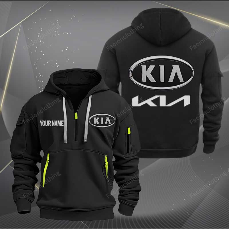 Sportswearmerch Kia Car Personalized Half Zip Hoodie For Fan