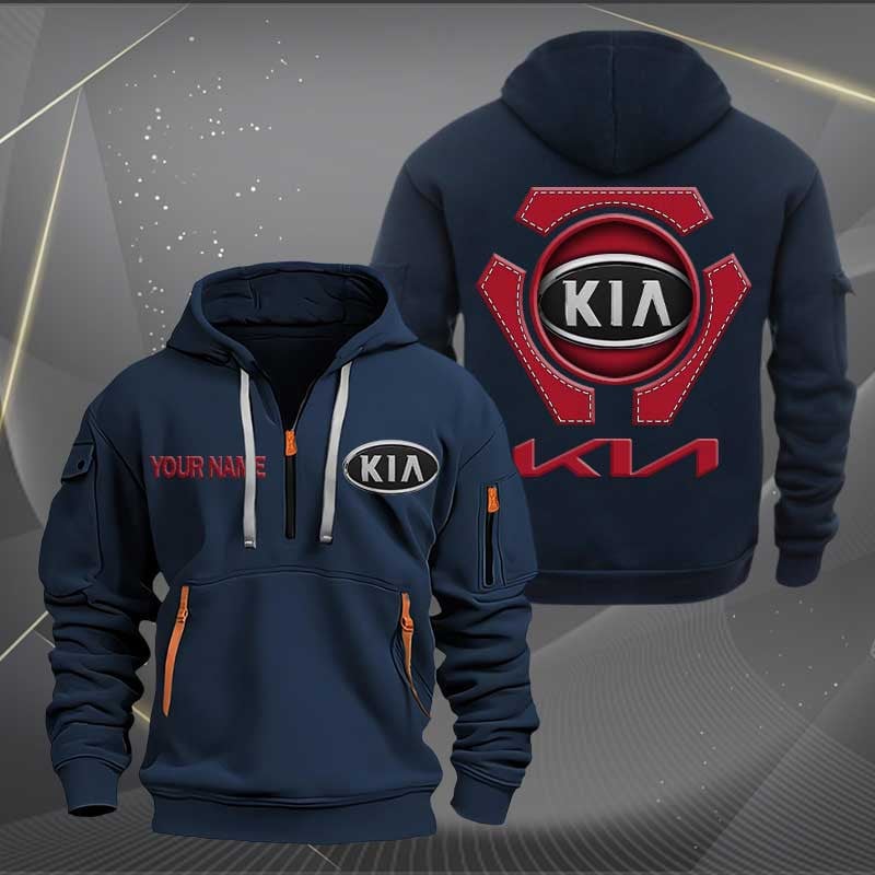 Sportswearmerch Kia Car Personalized Half Zip Hoodie For Fan