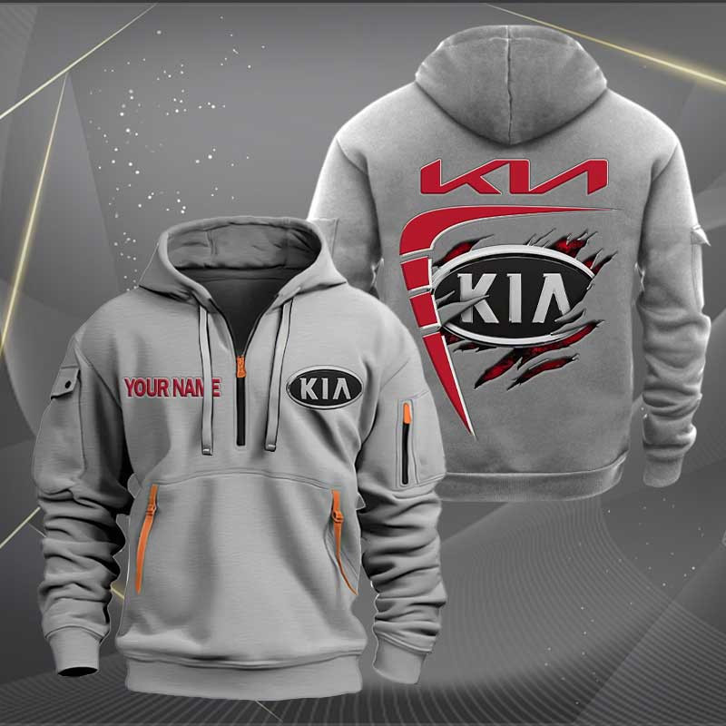 Sportswearmerch Kia Car Personalized Half Zip Hoodie For Fan