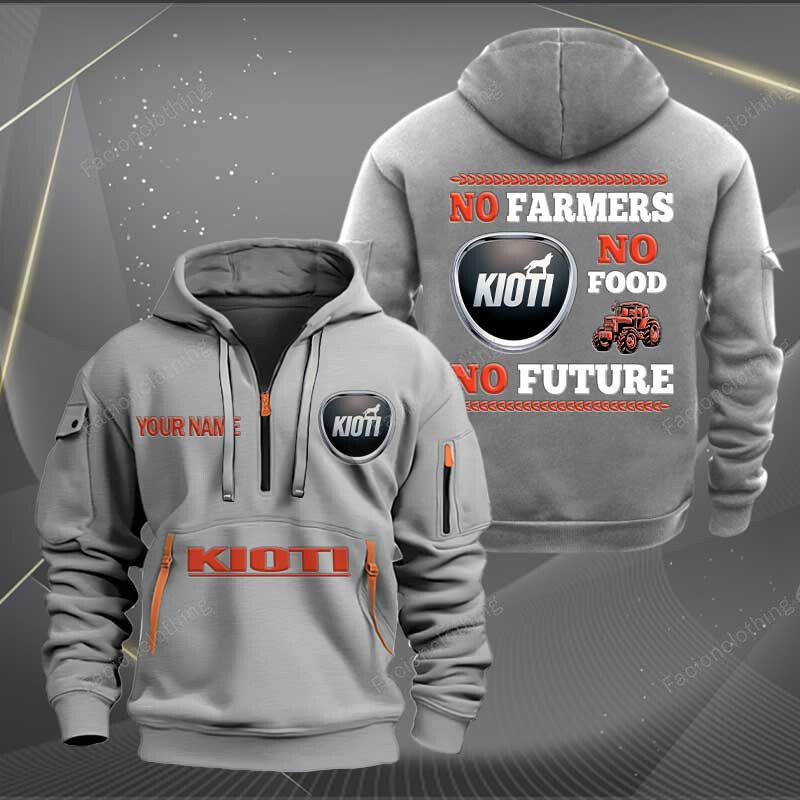Sportswearmerch Kioti Tractor Personalized Half Zip Hoodie For Fan