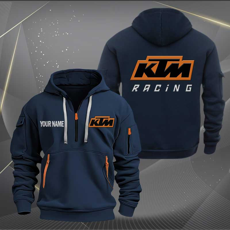 Sportswearmerch KTM Motorcycles Personalized Half Zip Hoodie For Fan