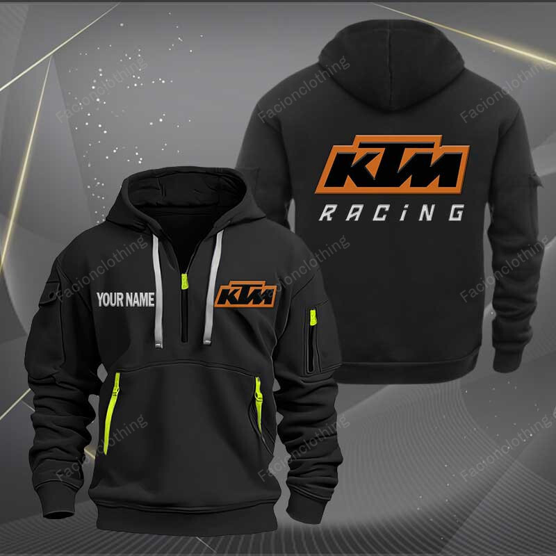 Sportswearmerch KTM Motorcycles Personalized Half Zip Hoodie For Fan