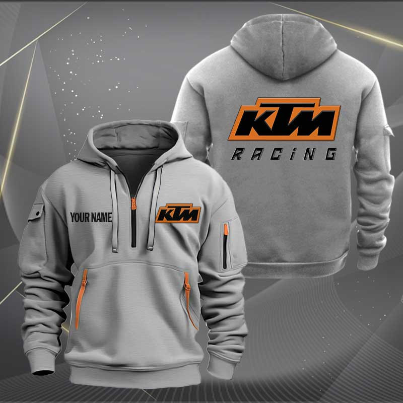 Sportswearmerch KTM Motorcycles Personalized Half Zip Hoodie For Fan