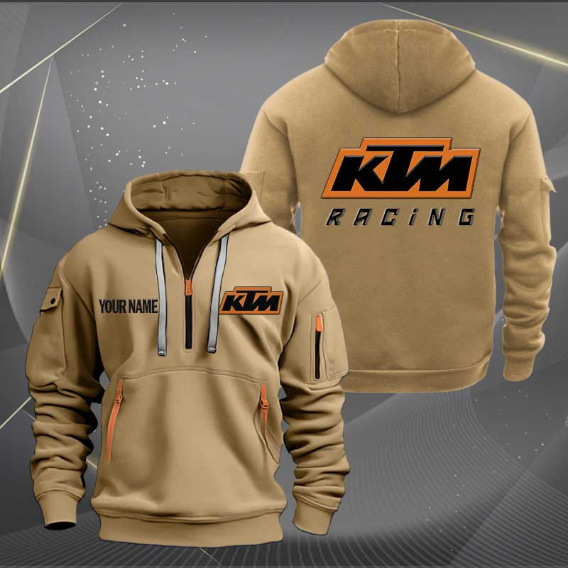 Sportswearmerch KTM Motorcycles Personalized Half Zip Hoodie For Fan