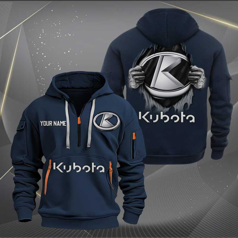 Sportswearmerch Kubota Tractor Personalized Half Zip Hoodie For Fan