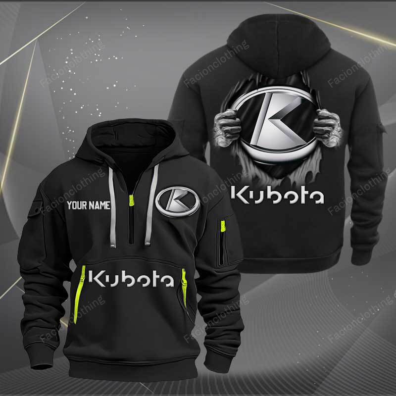Sportswearmerch Kubota Tractor Personalized Half Zip Hoodie For Fan