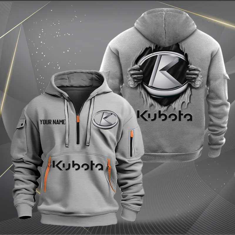 Sportswearmerch Kubota Tractor Personalized Half Zip Hoodie For Fan