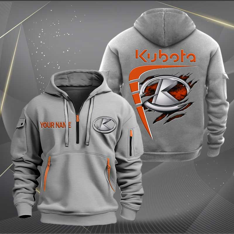 Sportswearmerch Kubota Tractor Personalized Half Zip Hoodie For Fan