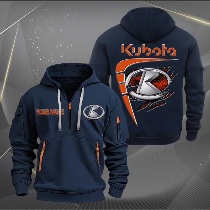 Sportswearmerch Kubota Tractor Personalized Half Zip Hoodie For Fan
