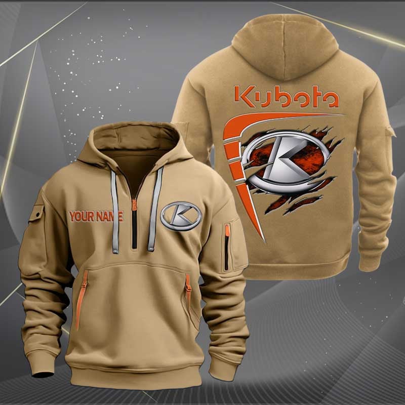 Sportswearmerch Kubota Tractor Personalized Half Zip Hoodie For Fan
