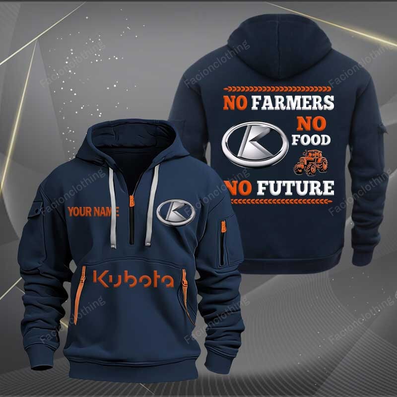 Sportswearmerch Kubota Tractor Personalized Half Zip Hoodie For Fan