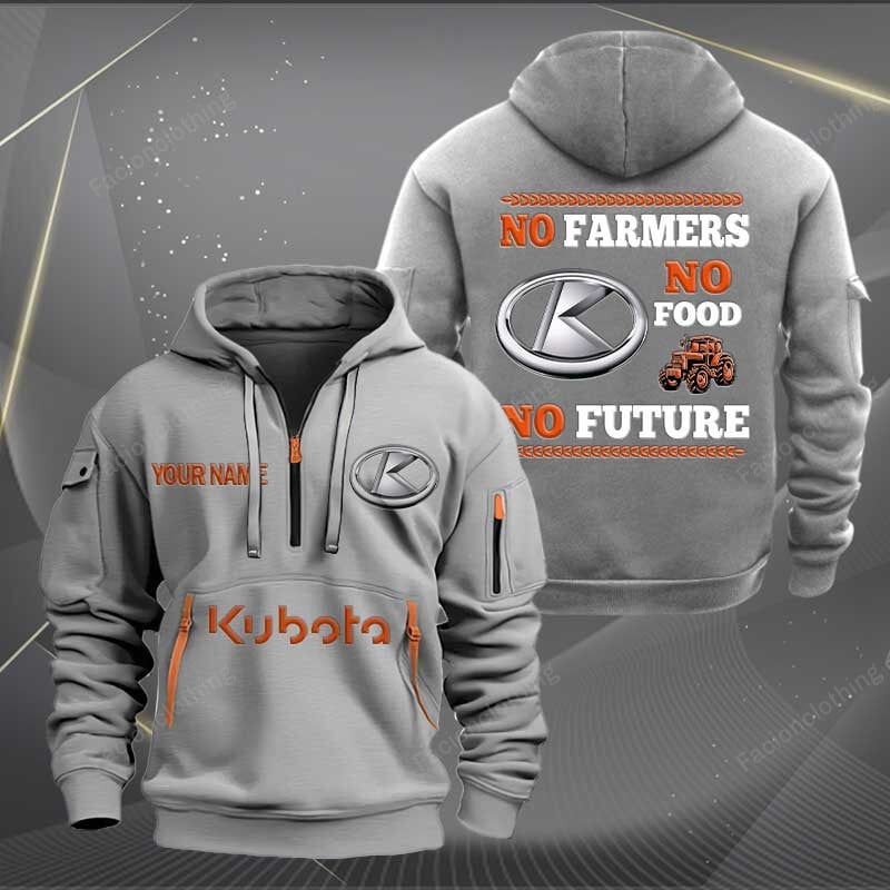 Sportswearmerch Kubota Tractor Personalized Half Zip Hoodie For Fan