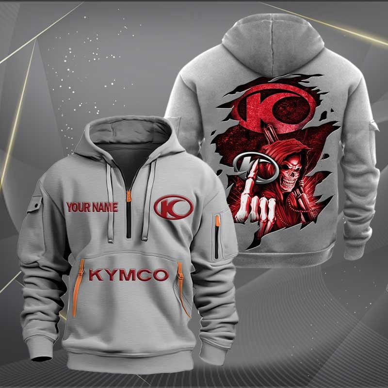 Sportswearmerch Kymco Motorcycle Personalized Half Zip Hoodie For Fan