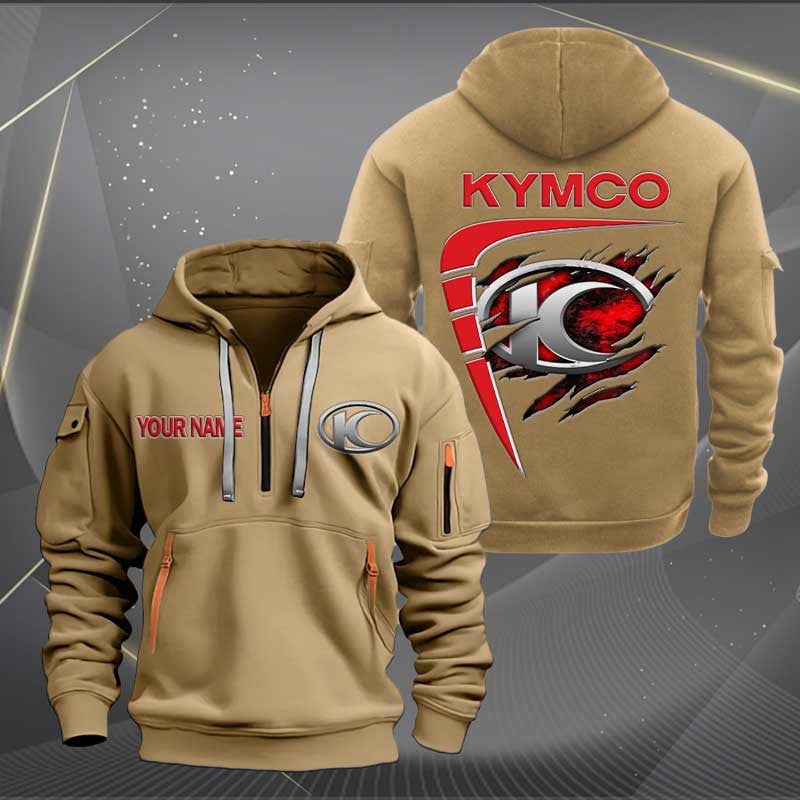 Sportswearmerch Kymco Motorcycle Personalized Half Zip Hoodie For Fan