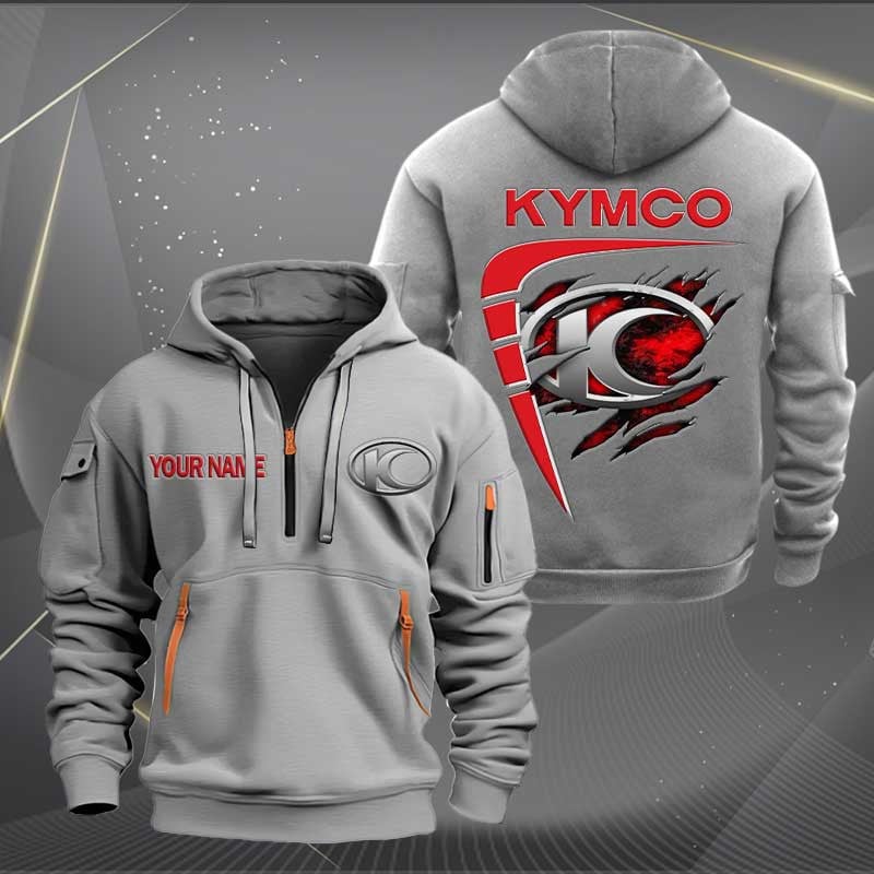 Sportswearmerch Kymco Motorcycle Personalized Half Zip Hoodie For Fan