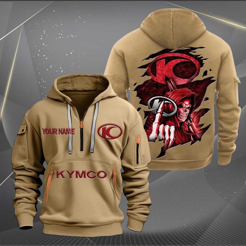 Sportswearmerch Kymco Motorcycle Personalized Half Zip Hoodie For Fan
