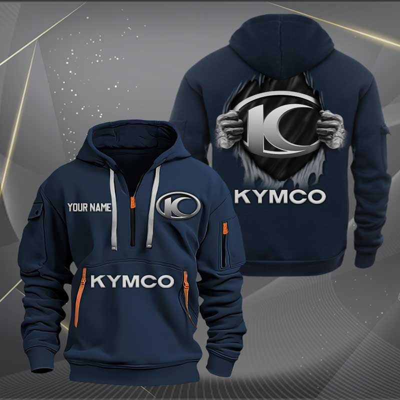 Sportswearmerch Kymco Motorcycles Personalized Half Zip Hoodie For Fan
